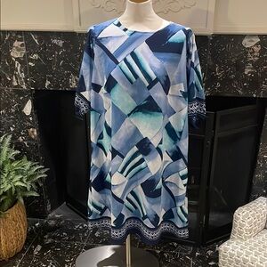 Abstract Blue and White Dress